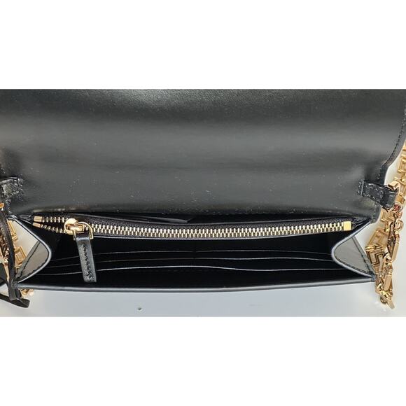 Versace Greek Key Leather Black Wallet on Chain Mini Shoulder Bag 1007220 NWT - Picture 14 of 16
